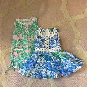 Lilly Pulitzer Pink Dress and Blue Floral Dress